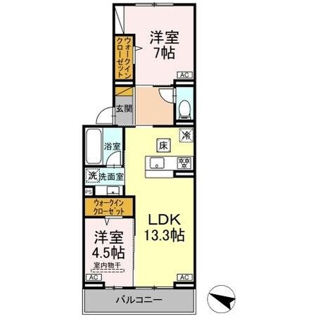 D-ROOM弁天IVの物件間取画像